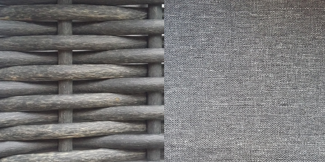 Materiál umělý ratan a textil